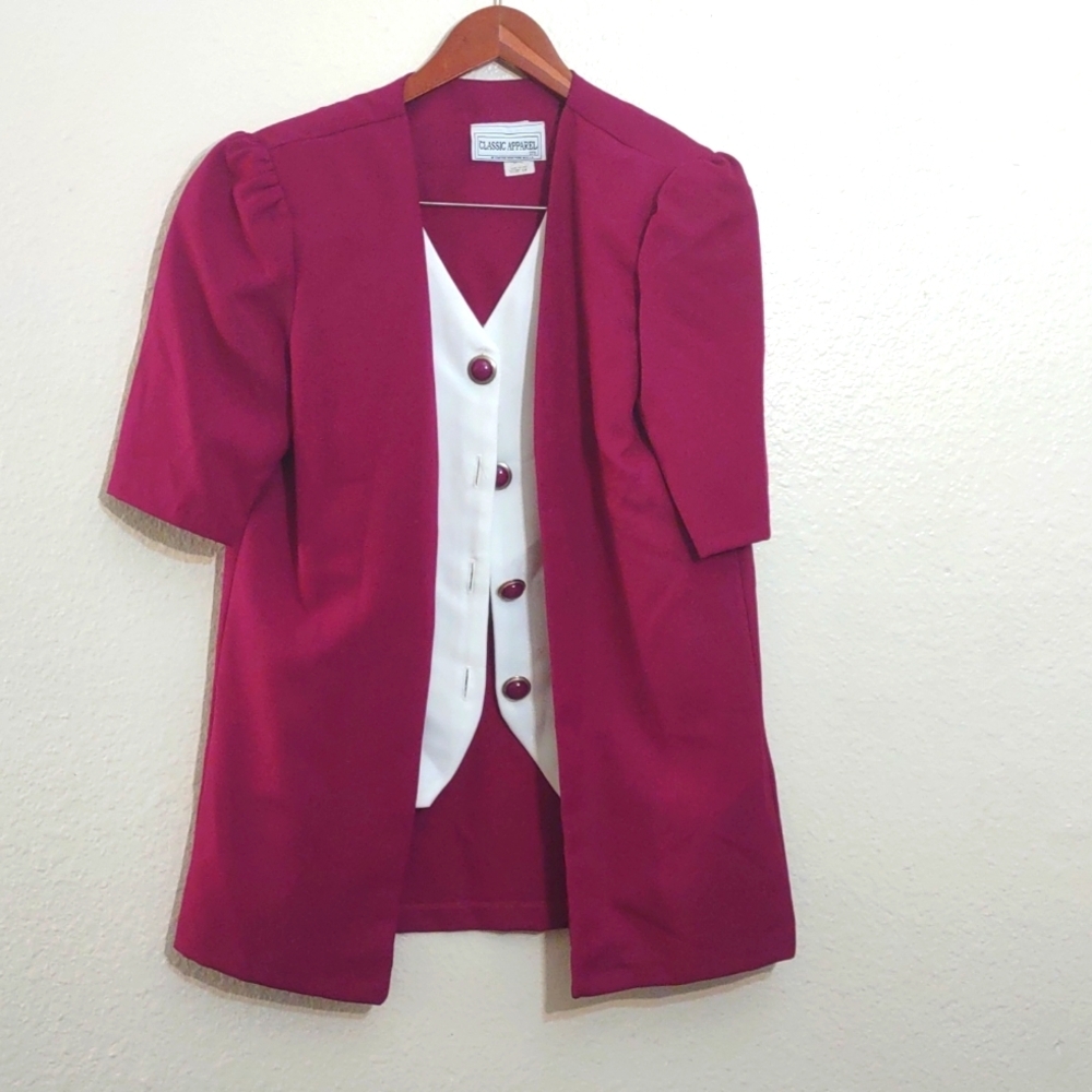 SLIGHTLY USED CLASSIC APPAREL SIZE 10 COLOR WHITE AND PURPLE